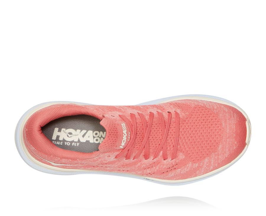 Hoka Australia One One Cavu 3 - Womens Walking Shoes Orange/White - ESDTY-8970